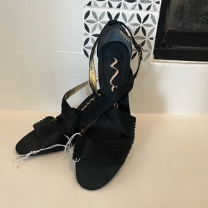 Black satin Nina heels